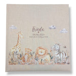 Fotoalbum personalisiert Baby, Kind "Safari Tiere" Leinen