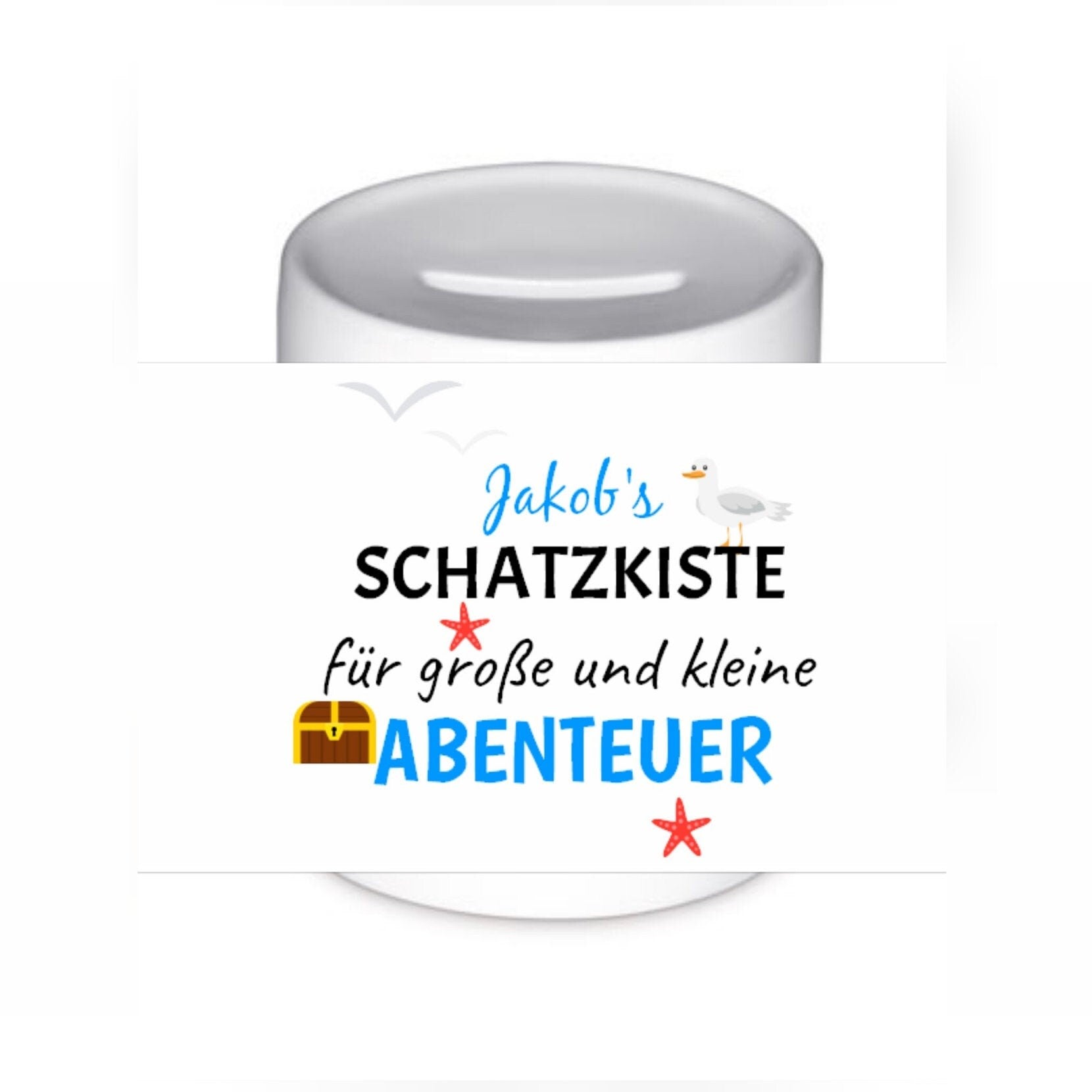 Spardose "Schatzkiste Abenteuer" personalisiert mit Namen
