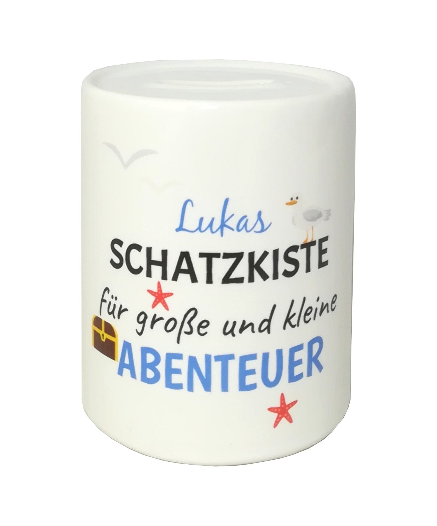 Spardose "Schatzkiste Abenteuer" personalisiert mit Namen