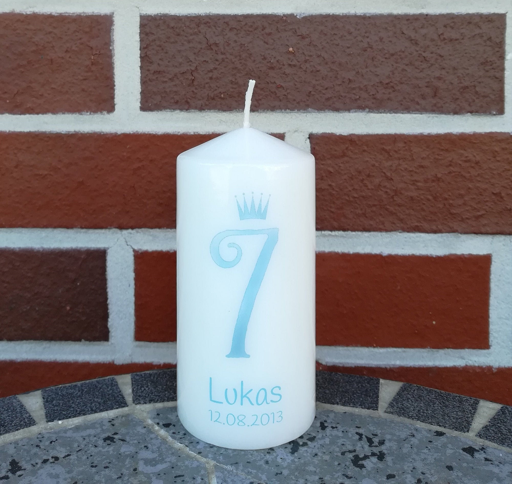Geburtstagskerze/ personalisiert mit Namen und Geburtsdatum " Zahlen" / Geburtstag