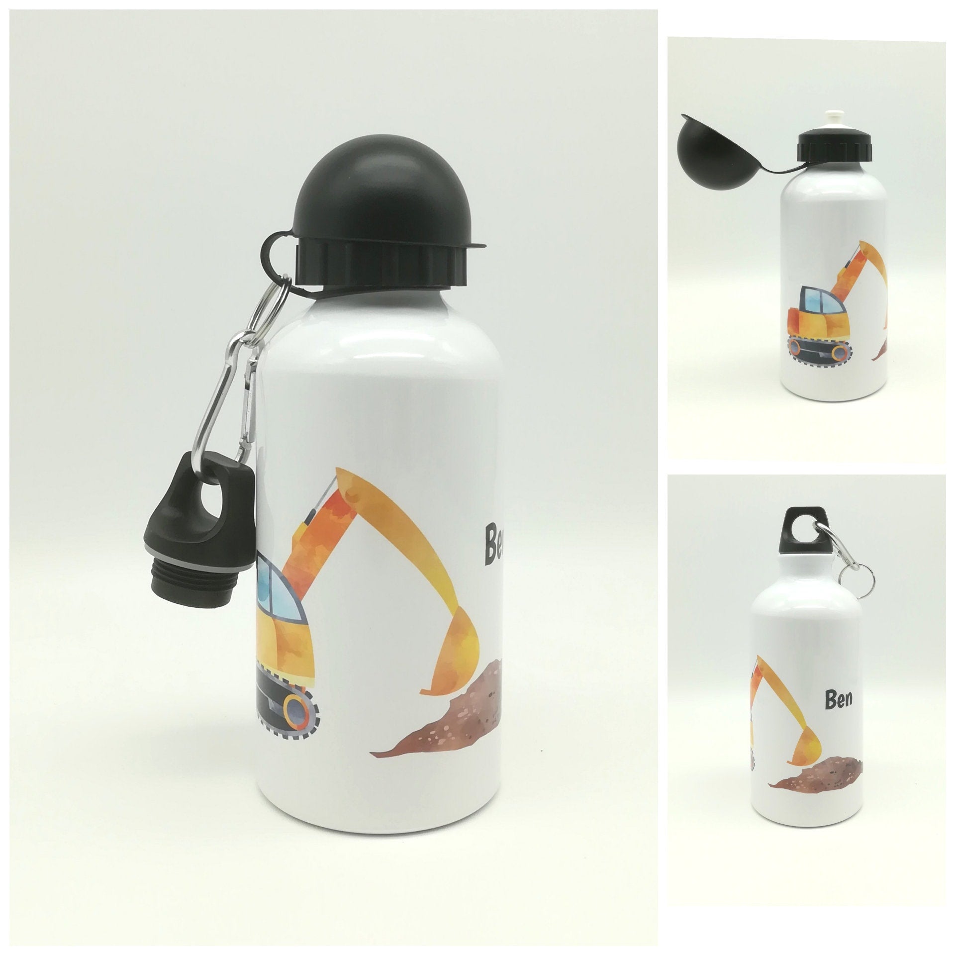 Trinkflasche mit Namen "Bagger" / individuell/ Flasche/ Kinder trinkflasche 500ml/ Kindergarten / Schule