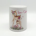 Spardose "Rehe2" personalisiert mit Namen