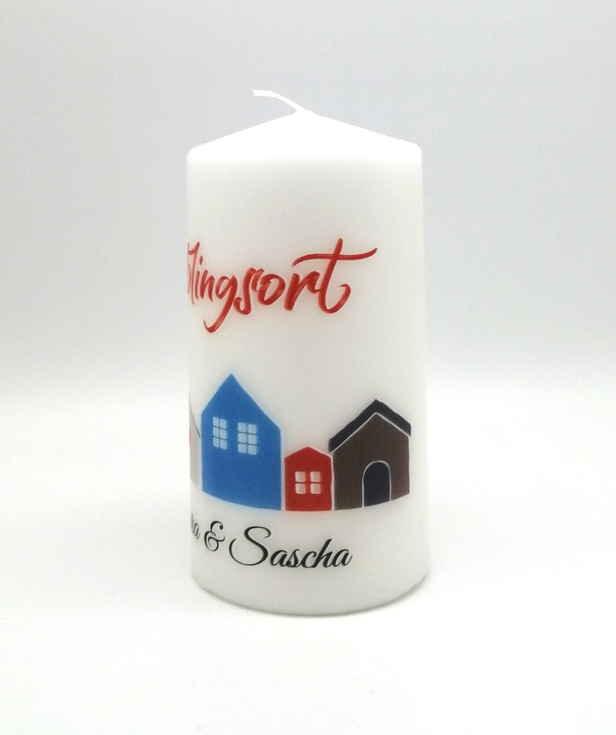Kerze mit Namen "Lieblingsort" Häuser/ Einzug Richtfest Hausbau