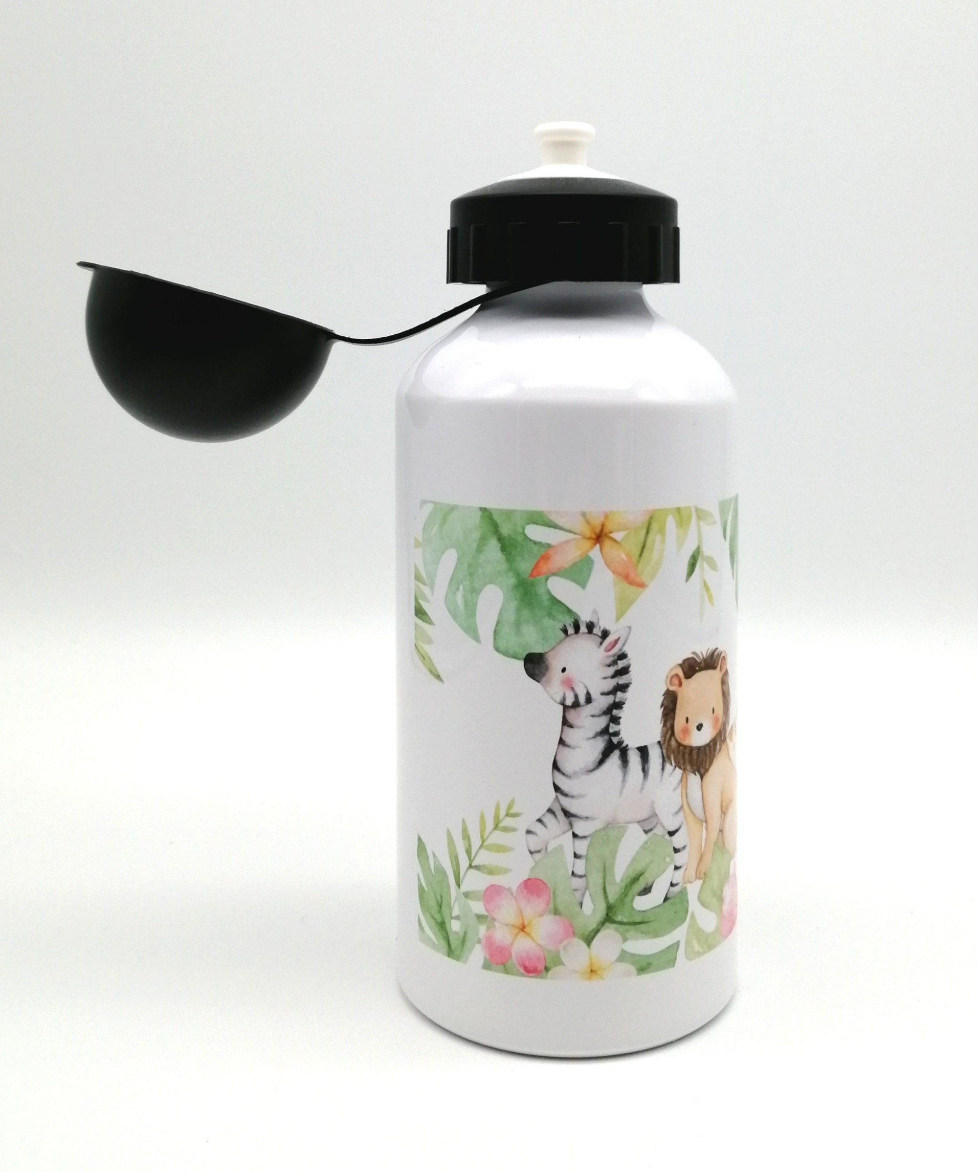 Trinkflasche mit Namen "Dschungeltiere"/ individuell/ Flasche/ Kinder trinkflasche 500ml/ Kindergarten / Schule