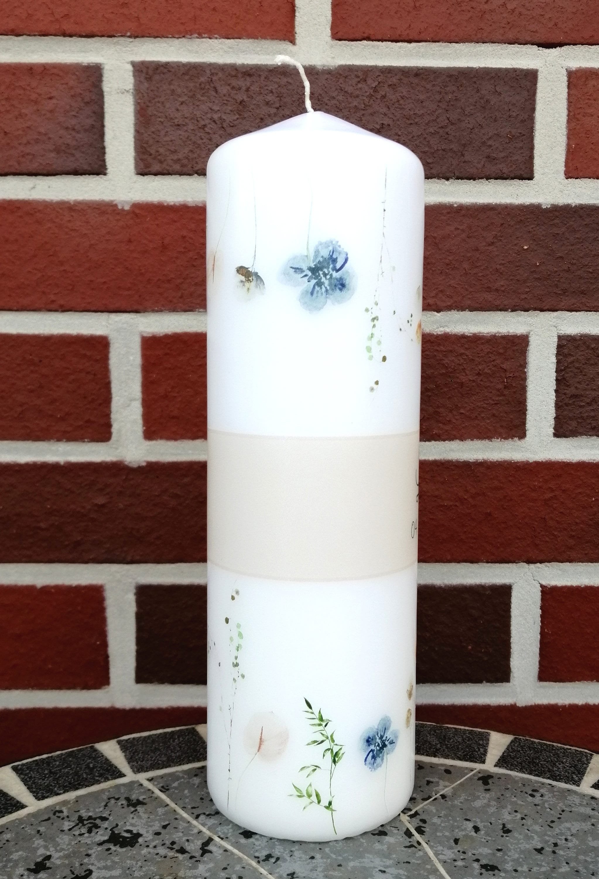 Taufkerze Blumen (20x8cm)