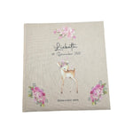 Fotoalbum personalisiert Baby, Kind "Boho Reh" Leinen, Erinnerungsalbum