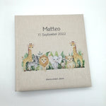Fotoalbum personalisiert Baby, Kind "Dschungeltiere 2" Leinen, Erinnerungsalbum
