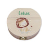 Milchzahndose personalisiert/ Milchzahnbox aus Holz "Löwe"