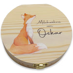 Milchzahndose personalisiert "Fuchs" / Milchzahnbox aus Holz