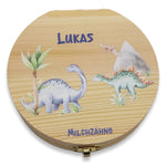 Milchzahndose personalisiert "Dino" / Milchzahnbox aus Holz