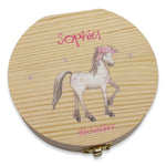Milchzahndose personalisiert "Pferd" / Milchzahnbox aus Holz