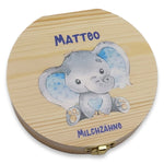 Milchzahndose personalisiert "Elefant" / Milchzahnbox aus Holz, Zahndose Holz personalisiert, Kinder Zahnbox, personalisierte Zahnbox,