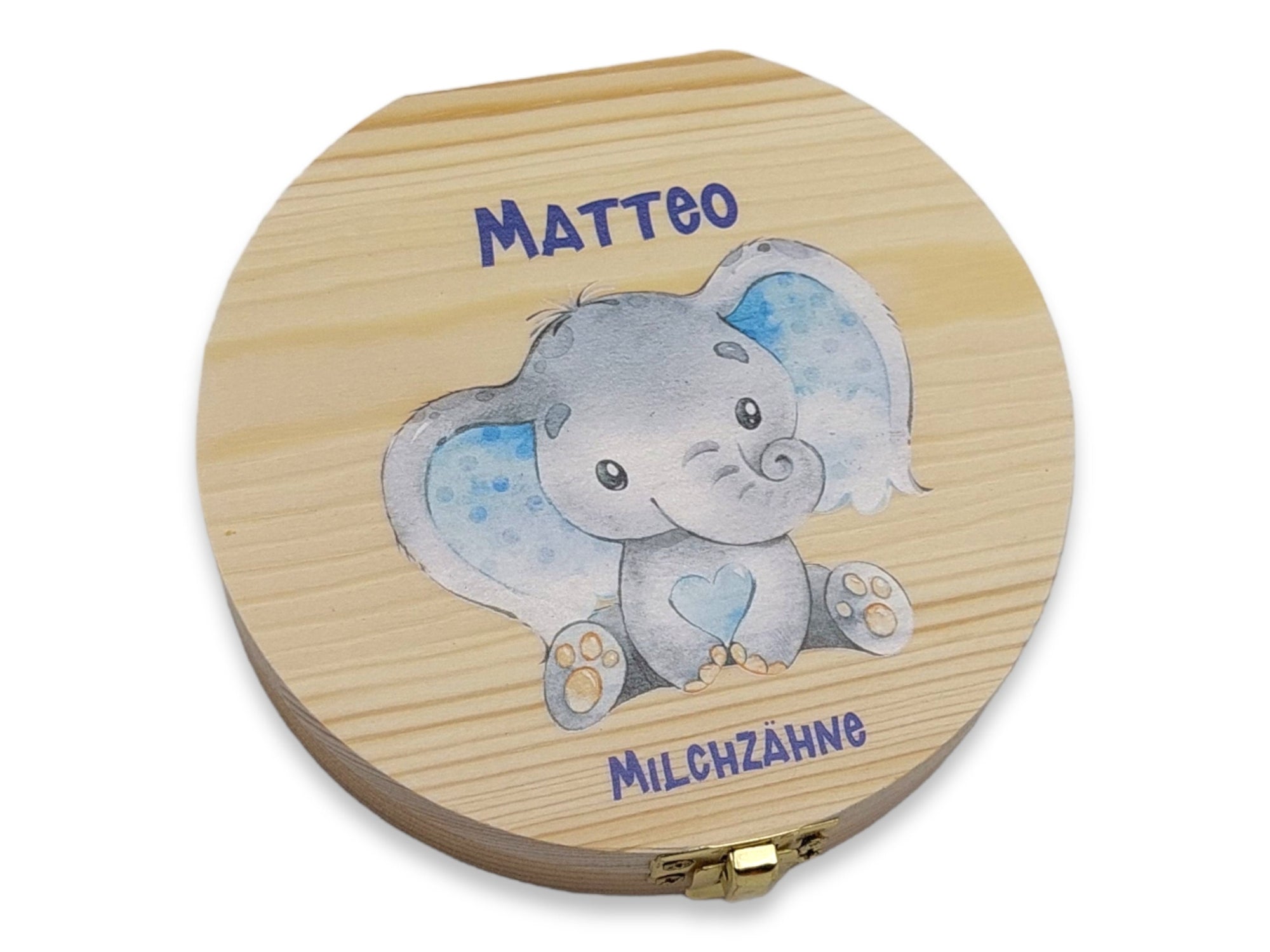 Milchzahndose personalisiert "Elefant" / Milchzahnbox aus Holz, Zahndose Holz personalisiert, Kinder Zahnbox, personalisierte Zahnbox,