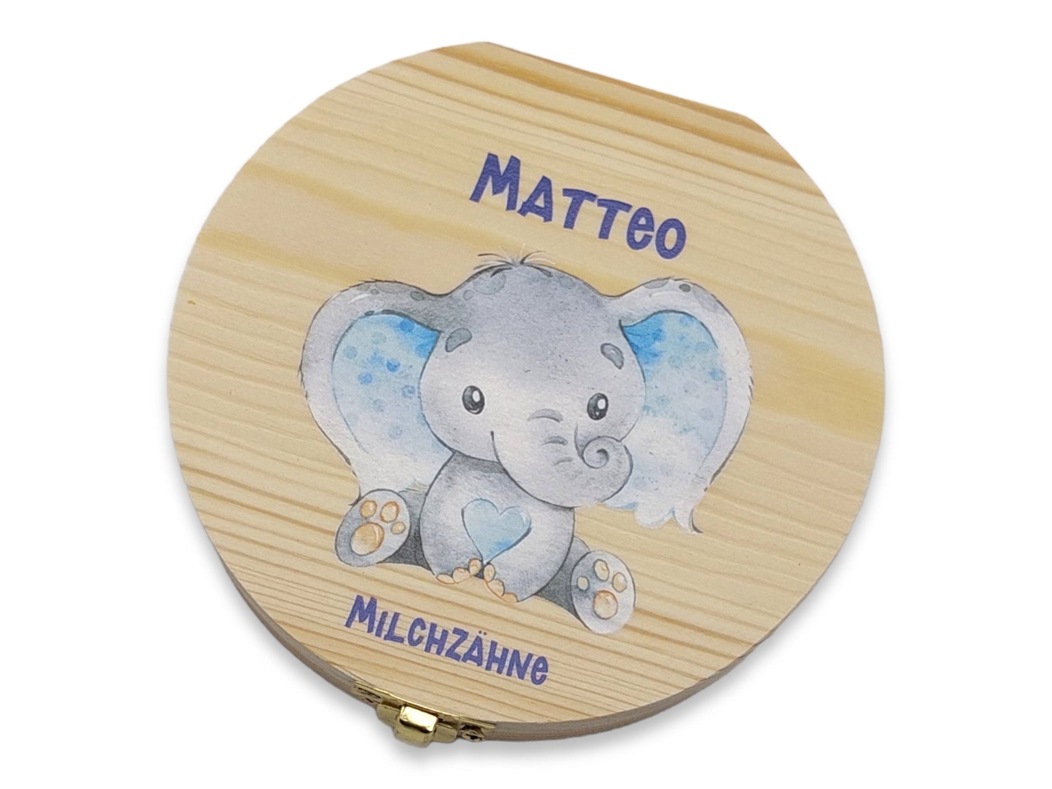 Milchzahndose personalisiert "Elefant" / Milchzahnbox aus Holz, Zahndose Holz personalisiert, Kinder Zahnbox, personalisierte Zahnbox,