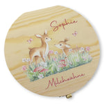 Milchzahndose personalisiert "Rehe2" / Milchzahnbox aus Holz