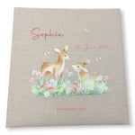 Fotoalbum personalisiert Baby, Kind "Rehe2" Leinen, Erinnerungsalbum