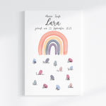 Fingerabdruck Gästebuch auf Keilrahmen personalisiert "Regenbogen peach" Leinwand