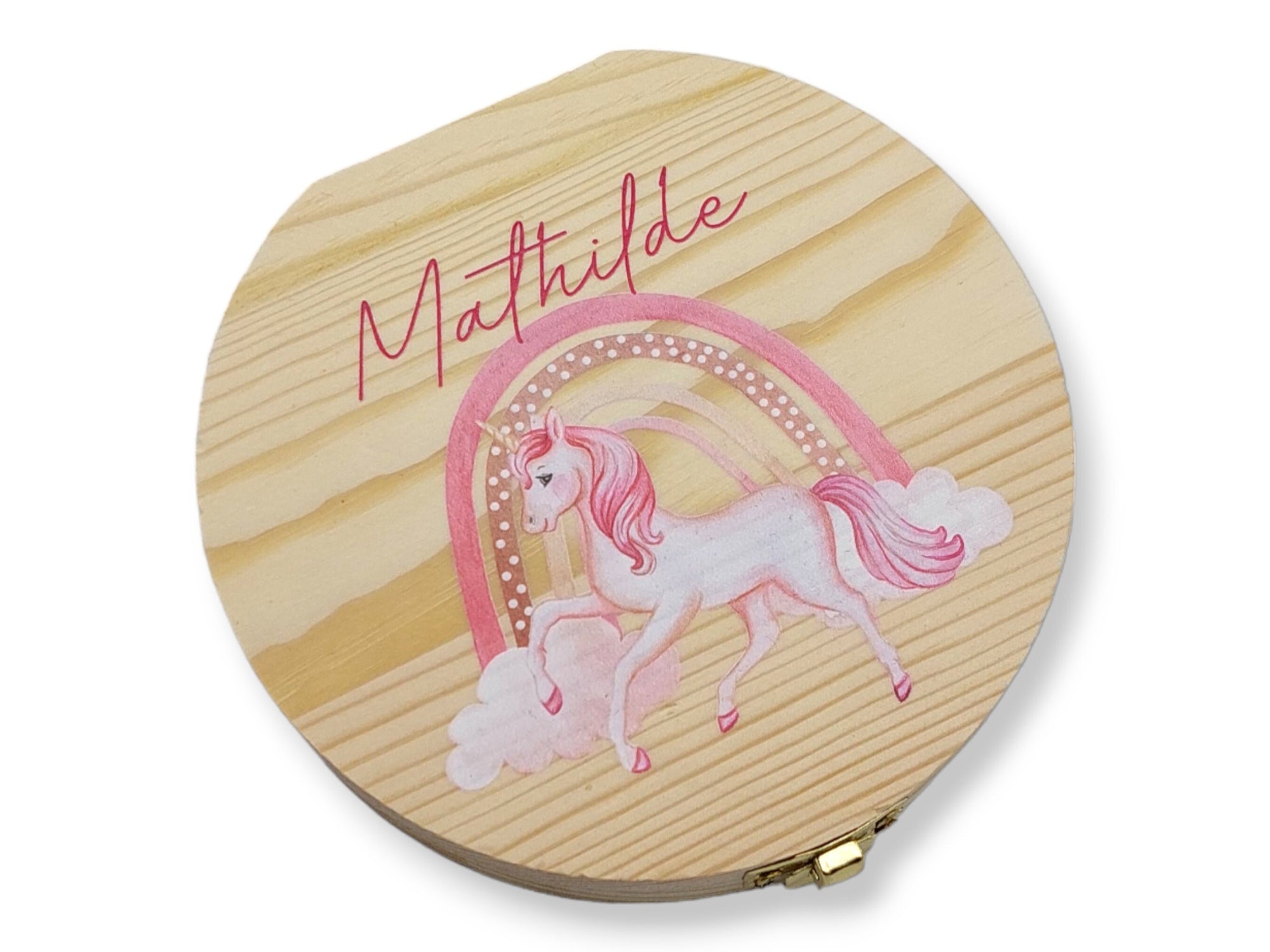 Milchzahndose personalisiert "Einhorn" / Milchzahnbox aus Holz, personalisierte Zahndose Holz, Geschenkidee Kinder, Zahnbox, Kindergeschenk