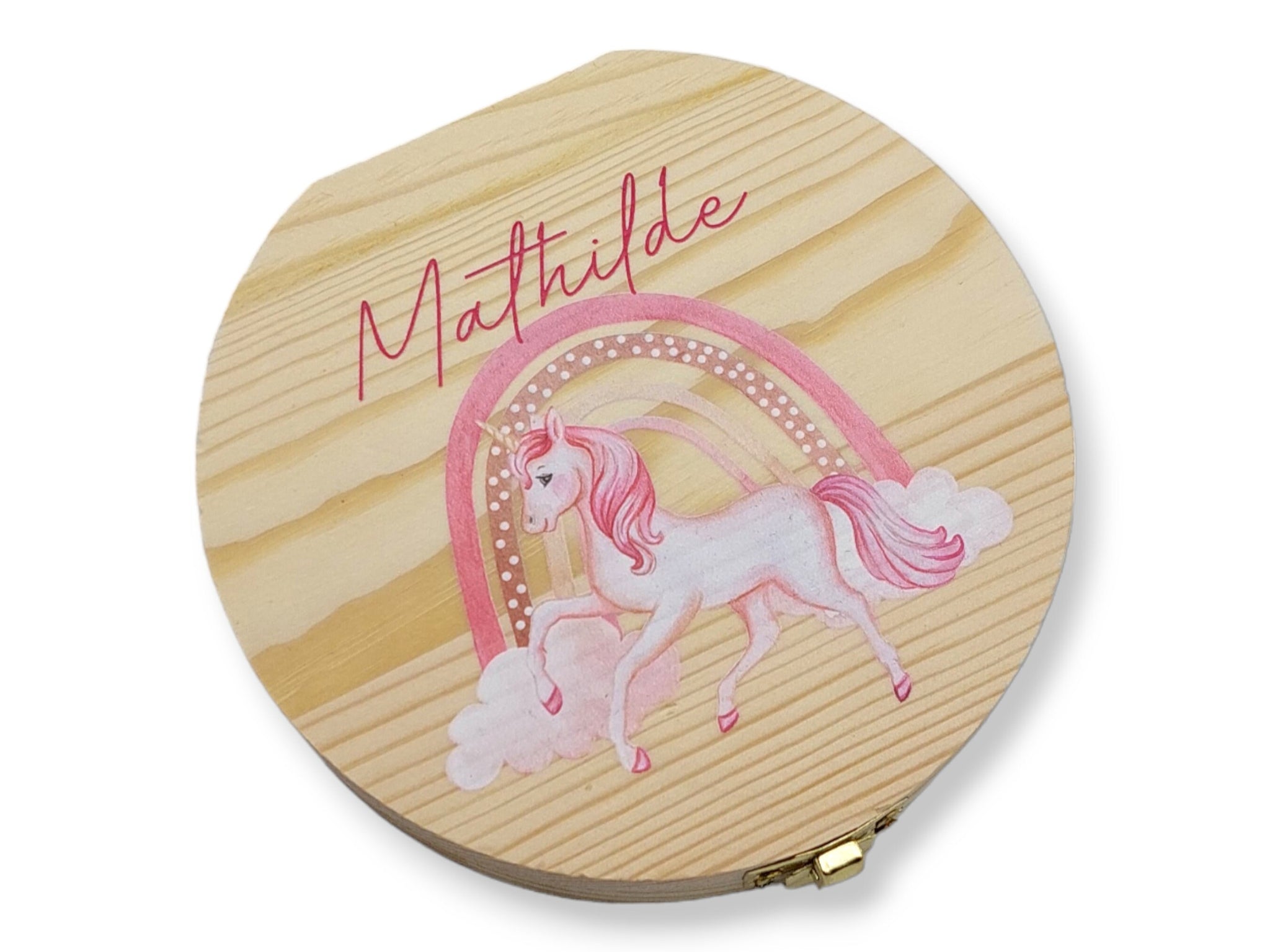 Milchzahndose personalisiert "Einhorn" / Milchzahnbox aus Holz, personalisierte Zahndose Holz, Geschenkidee Kinder, Zahnbox, Kindergeschenk