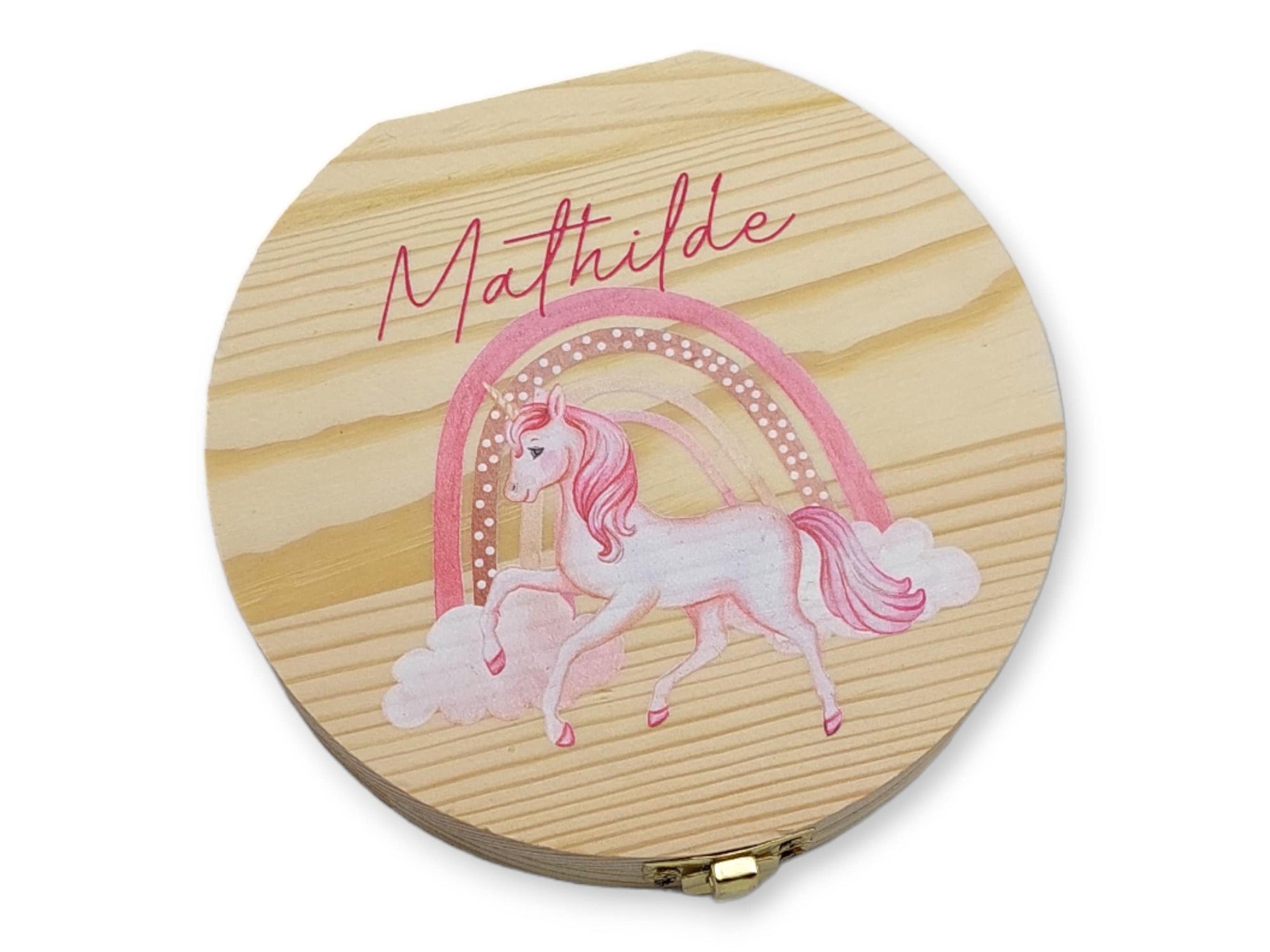 Milchzahndose personalisiert "Einhorn" / Milchzahnbox aus Holz, personalisierte Zahndose Holz, Geschenkidee Kinder, Zahnbox, Kindergeschenk