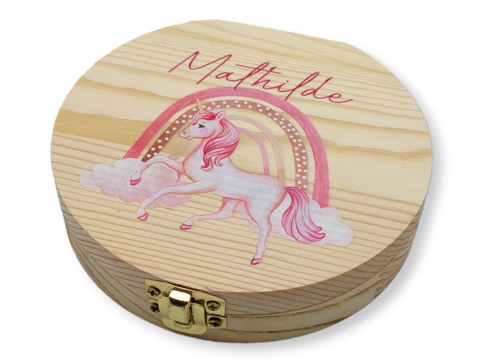 Milchzahndose personalisiert "Einhorn" / Milchzahnbox aus Holz, personalisierte Zahndose Holz, Geschenkidee Kinder, Zahnbox, Kindergeschenk