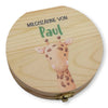 Milchzahndose personalisiert "Giraffe" / Milchzahnbox aus Holz