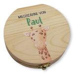 Milchzahndose personalisiert "Giraffe" / Milchzahnbox aus Holz