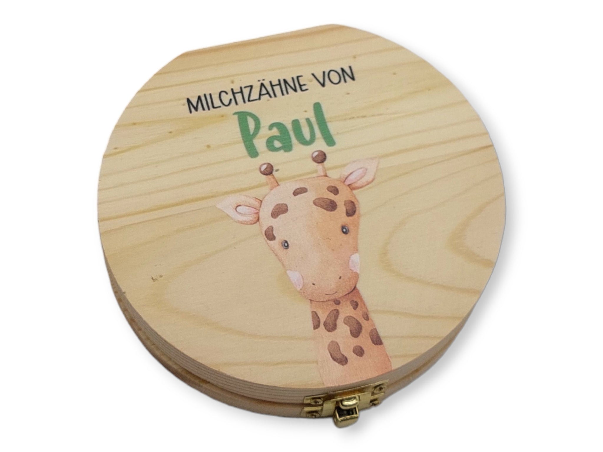 Milchzahndose personalisiert "Giraffe" / Milchzahnbox aus Holz