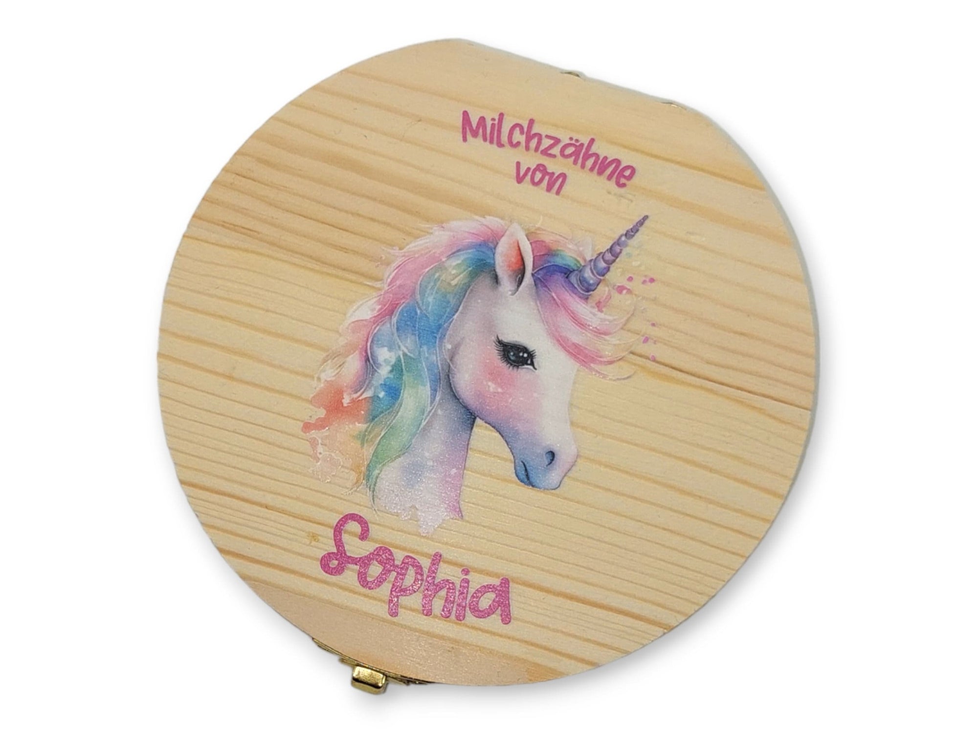 Milchzahndose personalisiert "Einhorn 2" / Milchzahnbox aus Holz