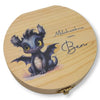 Milchzahndose personalisiert "Drache schwarz" / Milchzahnbox aus Holz