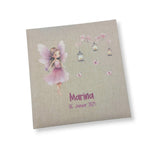 Fotoalbum personalisiert Baby, "Fee Schmetterlinge" Leinen, Erinnerungsalbum
