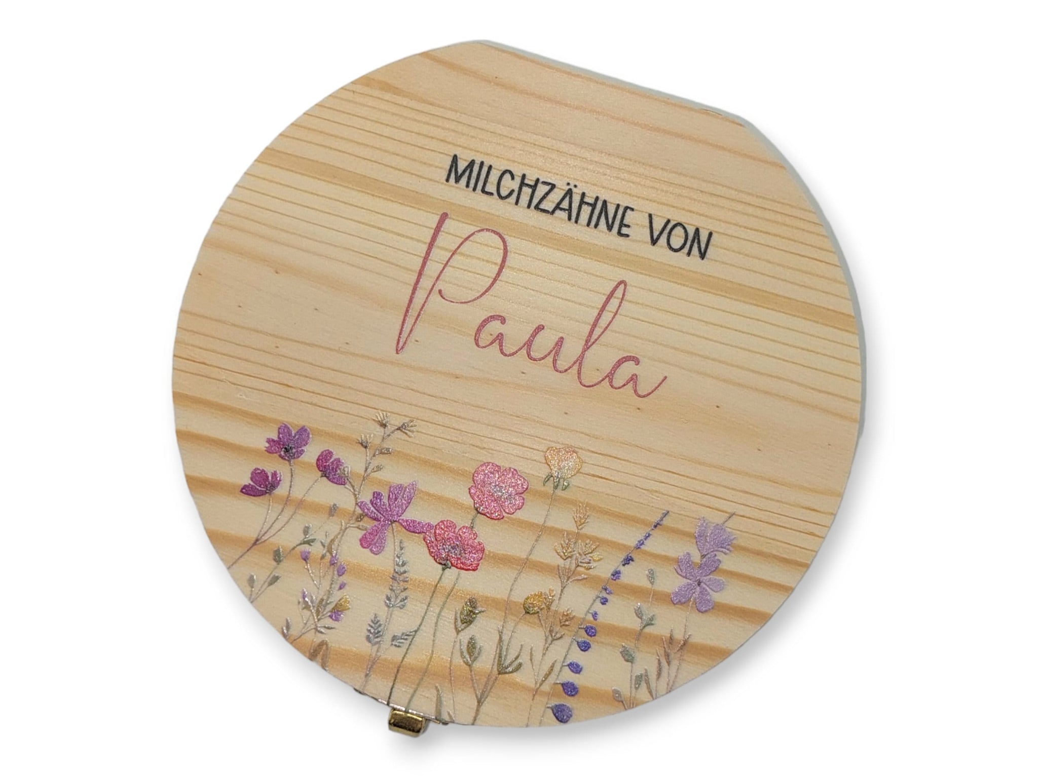 Milchzahndose personalisiert "Blumen" / Milchzahnbox aus Holz