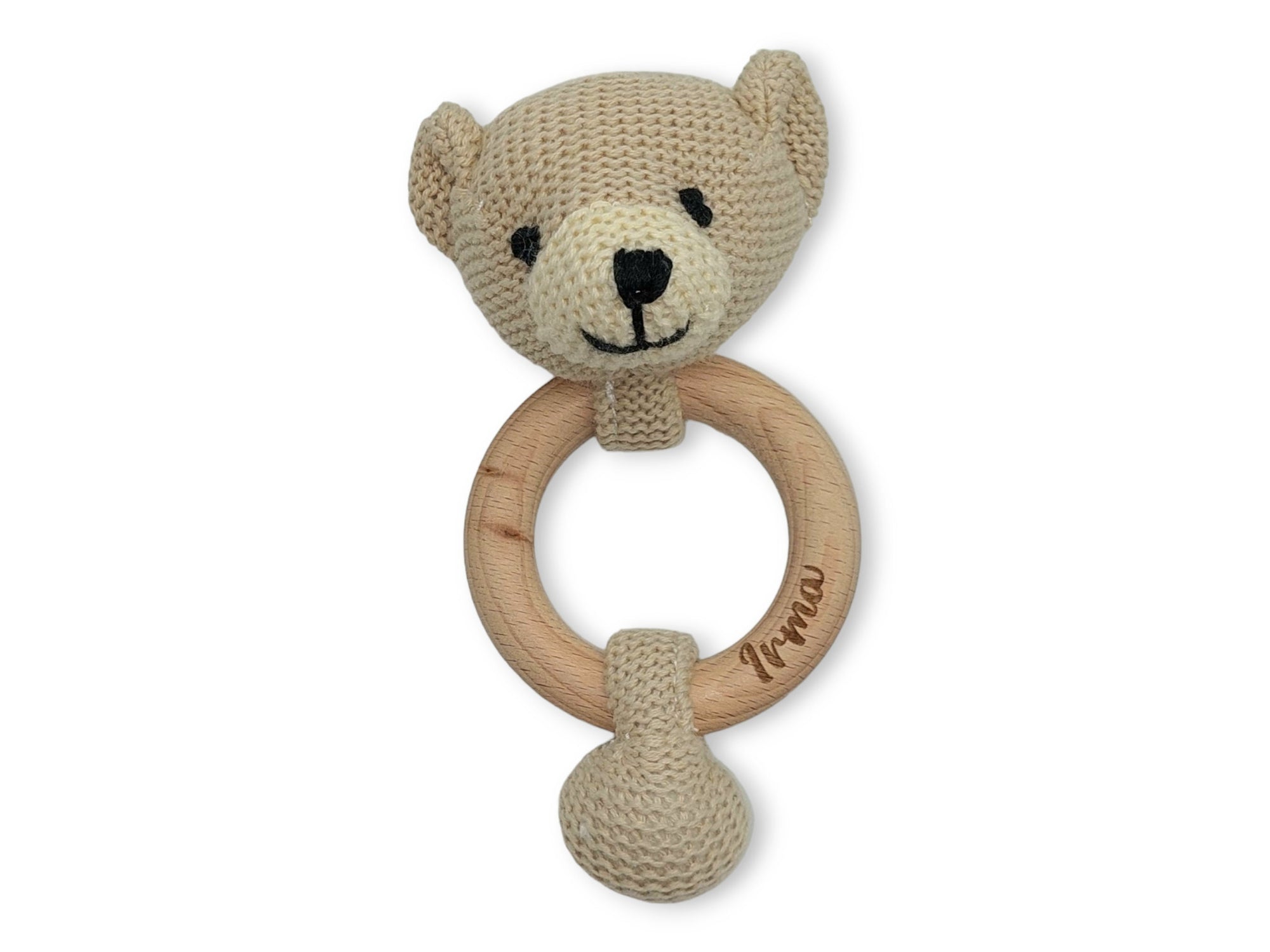 Baby Rassel, Greifling personalisiert mit Name, Greifring, Greifling Baby
