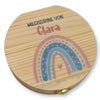 Milchzahndose personalisiert "Regenbogen Boho" / Milchzahnbox aus Holz