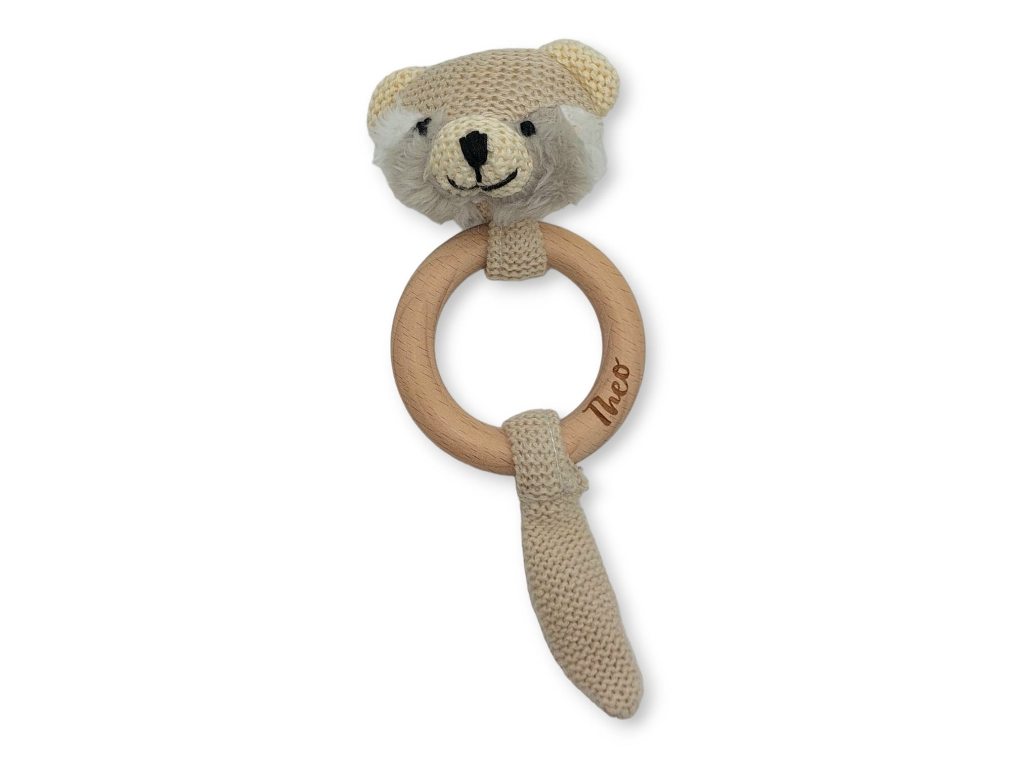 Baby Rassel, Greifling personalisiert mit Name, Greifring, Greifling Baby