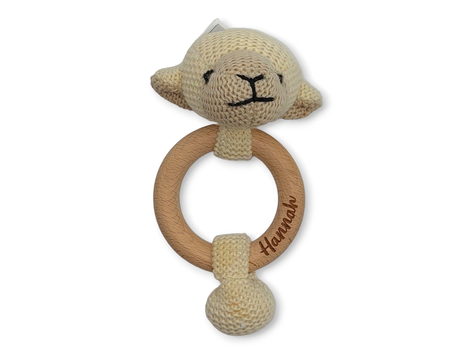 Baby Rassel, Greifling personalisiert mit Name, Greifring, Greifling Baby