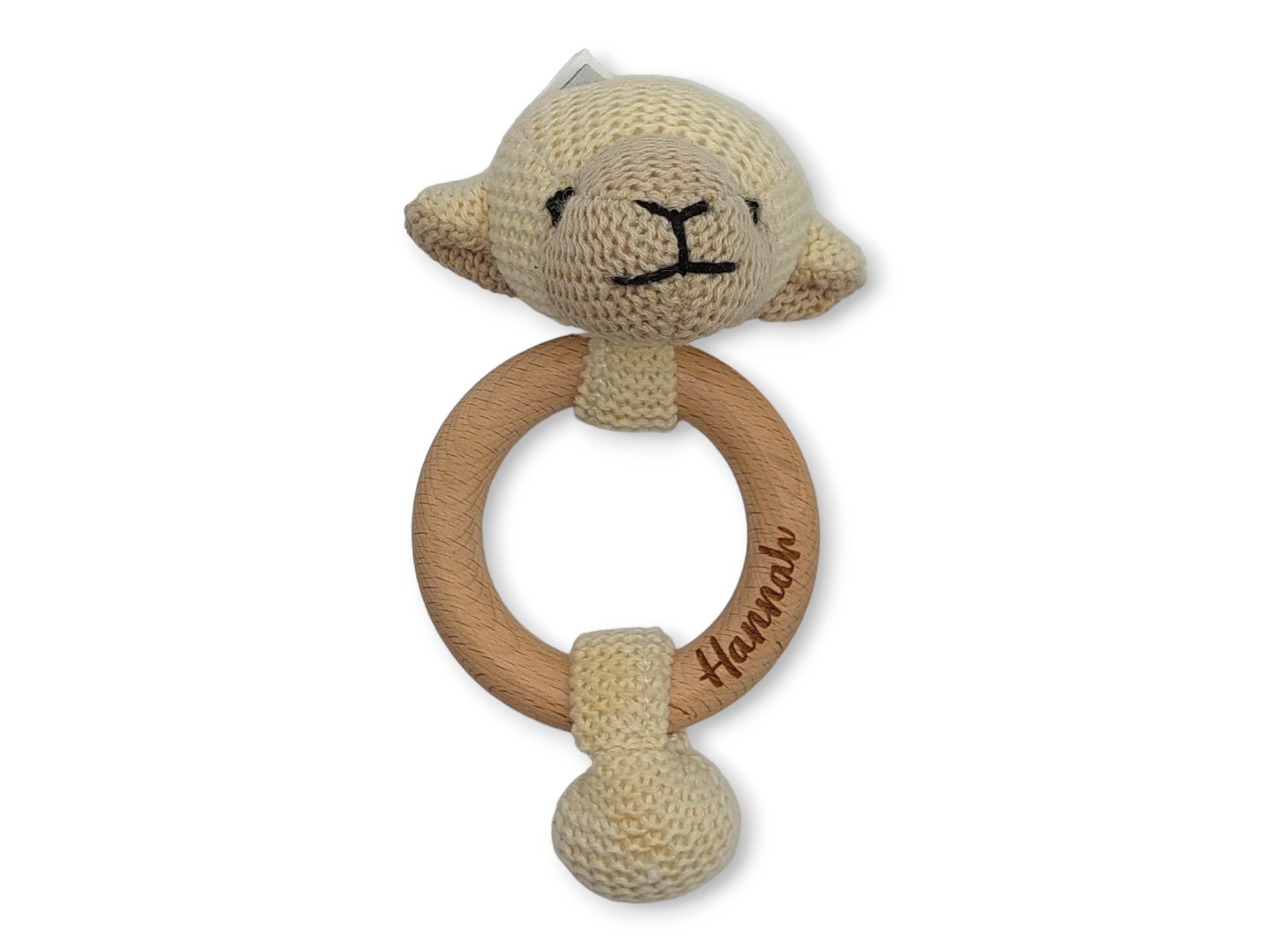 Baby Rassel, Greifling personalisiert mit Name, Greifring, Greifling Baby