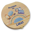 Milchzahndose personalisiert "FahrzeugeRegenbogen" / Milchzahnbox aus Holz