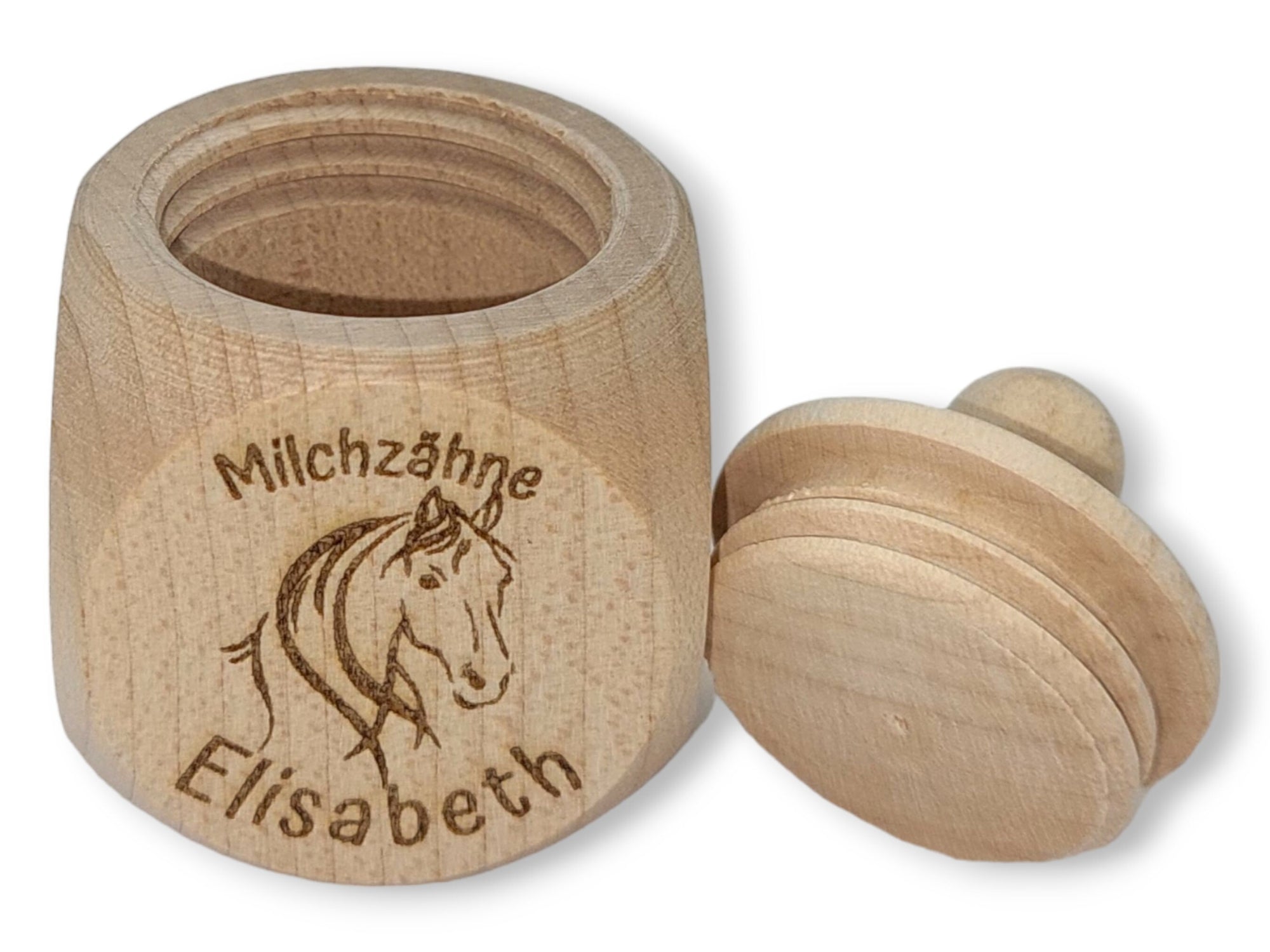 Milchzahndose personalisiert "Pferd" / Milchzahnbox aus Holz