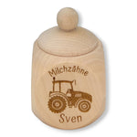 Milchzahndose personalisiert "Traktor" / Milchzahnbox aus Holz, milchzahndose mit lasergravur, personalisiertes Geschenk, Geschenkidee