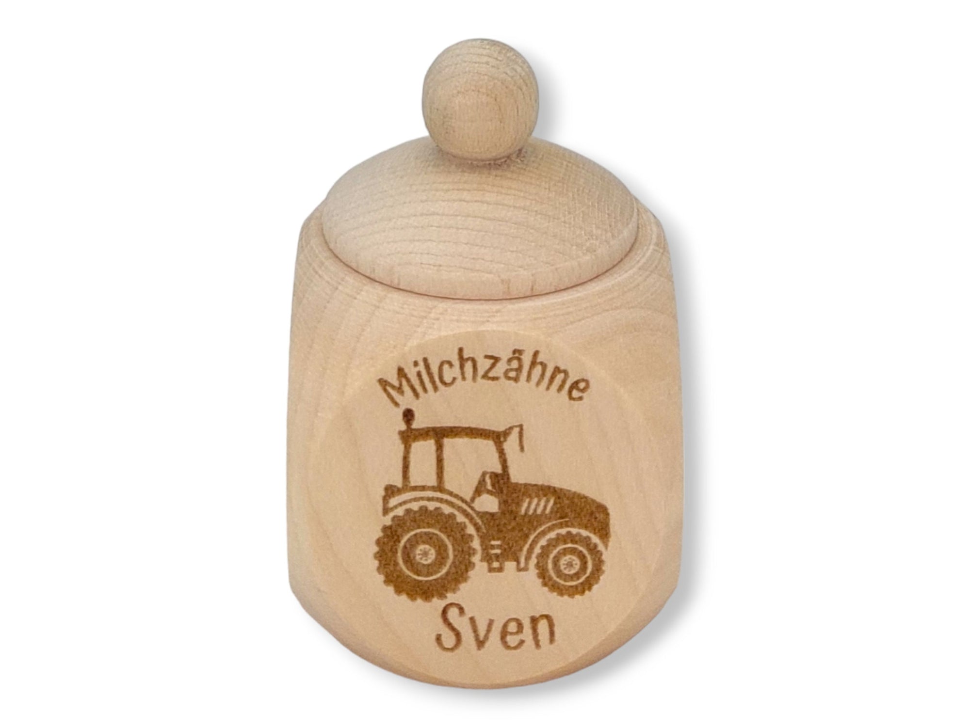 Milchzahndose personalisiert "Traktor" / Milchzahnbox aus Holz, milchzahndose mit lasergravur, personalisiertes Geschenk, Geschenkidee