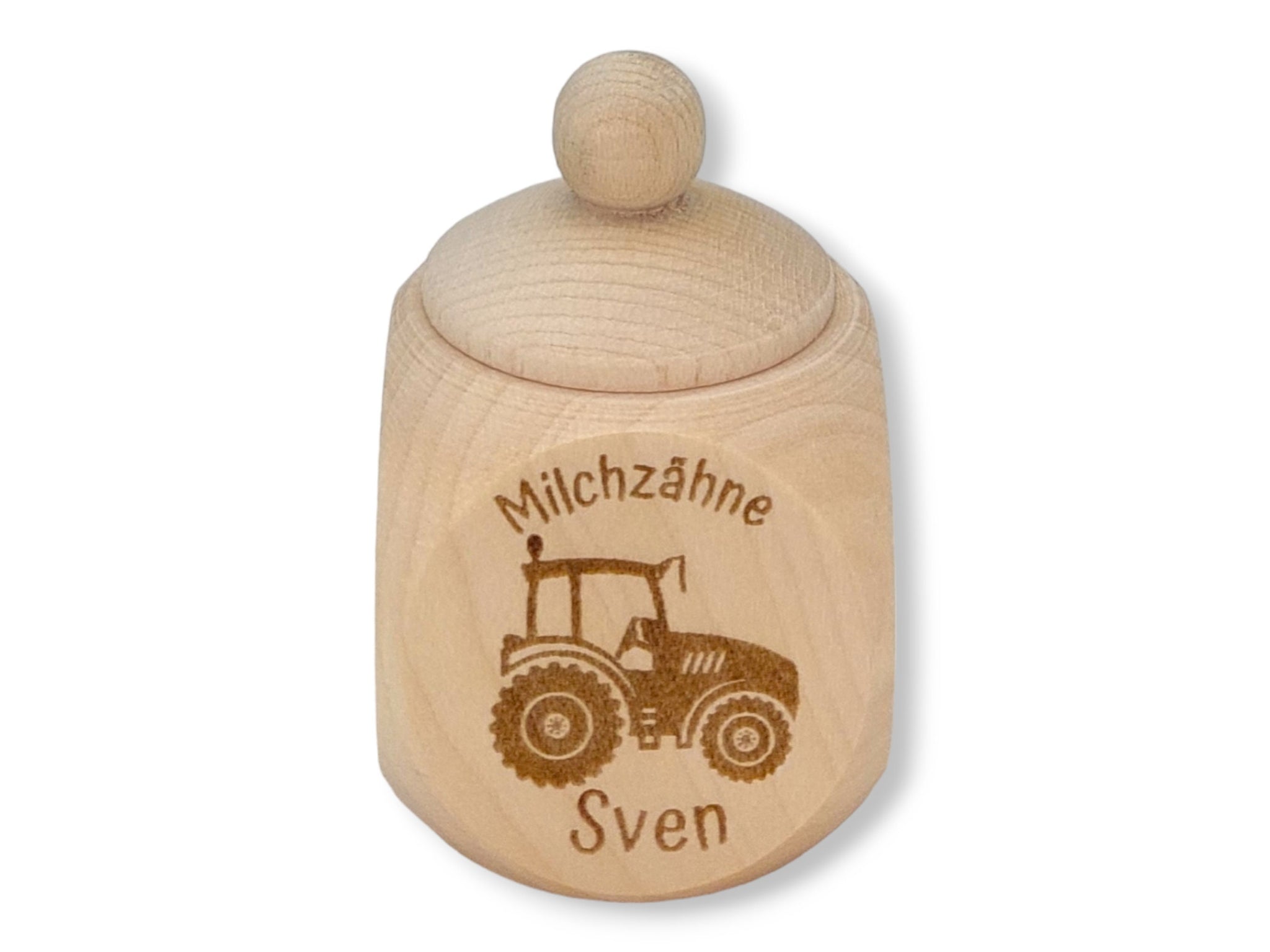 Milchzahndose personalisiert "Traktor" / Milchzahnbox aus Holz, milchzahndose mit lasergravur, personalisiertes Geschenk, Geschenkidee