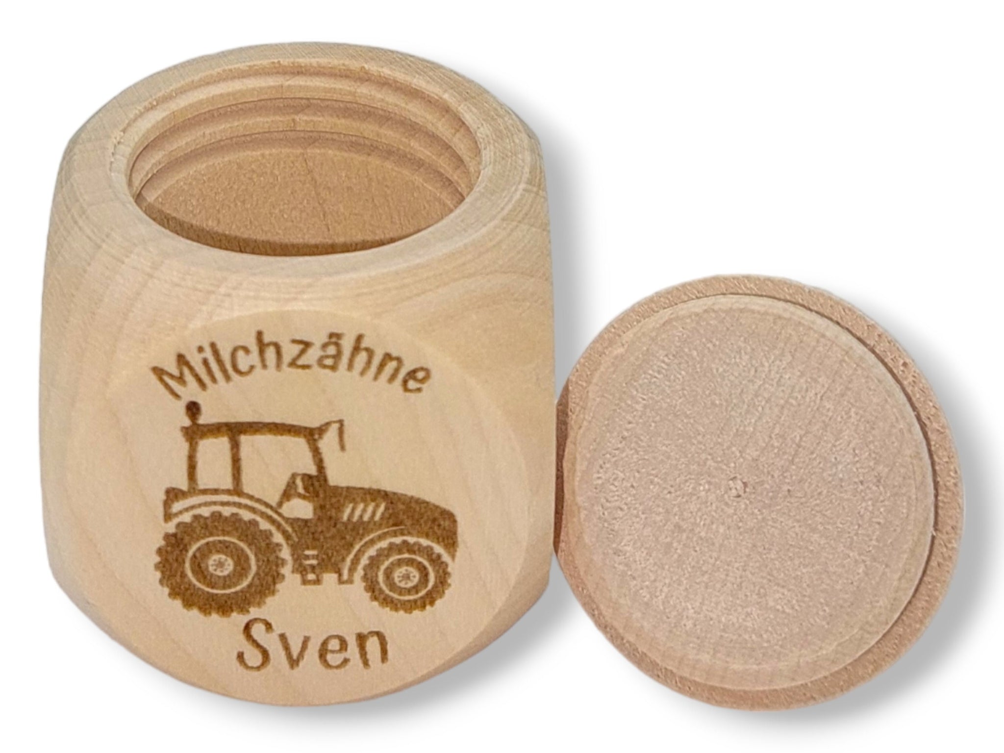 Milchzahndose personalisiert "Traktor" / Milchzahnbox aus Holz, milchzahndose mit lasergravur, personalisiertes Geschenk, Geschenkidee