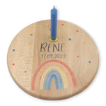 Geburtstagsteller personalisiert "Regenbogen Boho" Geburtstagsleiste, Geburtagszug, Geburtstagskerzen