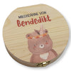 Milchzahndose personalisiert "Boho Bär" / Milchzahnbox aus Holz