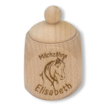 Milchzahndose personalisiert "Pferd" / Milchzahnbox aus Holz