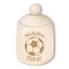 Milchzahndose personalisiert "Fußball" / Milchzahnbox aus Holz