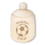 Milchzahndose personalisiert "Fußball" / Milchzahnbox aus Holz
