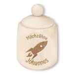 Milchzahndose personalisiert "Rakete" / Milchzahnbox aus Holz