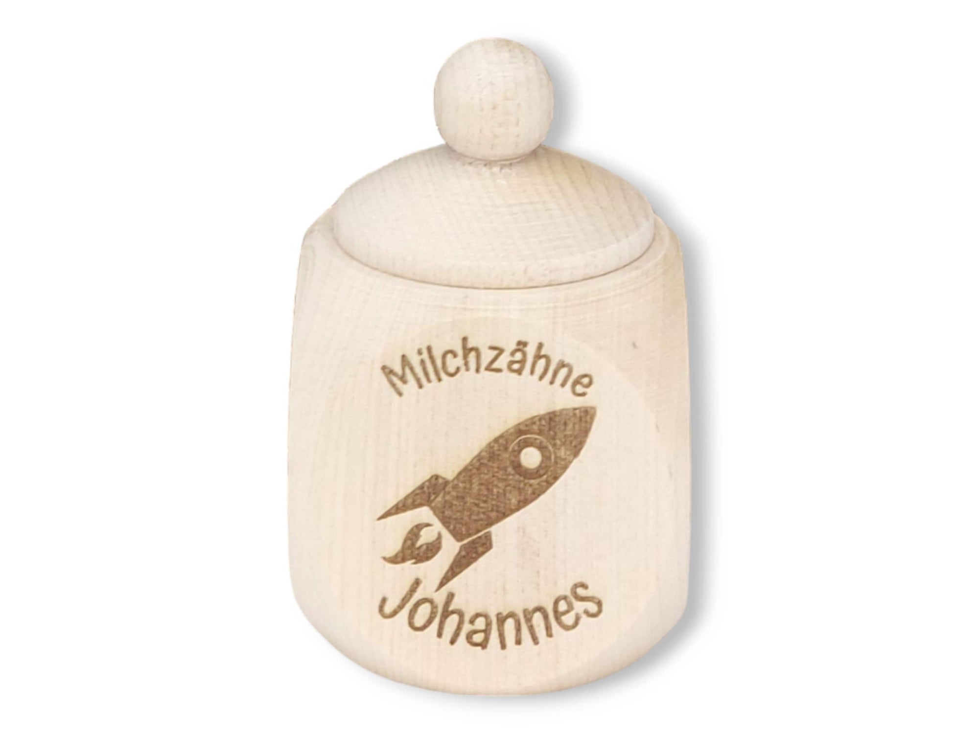 Milchzahndose personalisiert "Rakete" / Milchzahnbox aus Holz